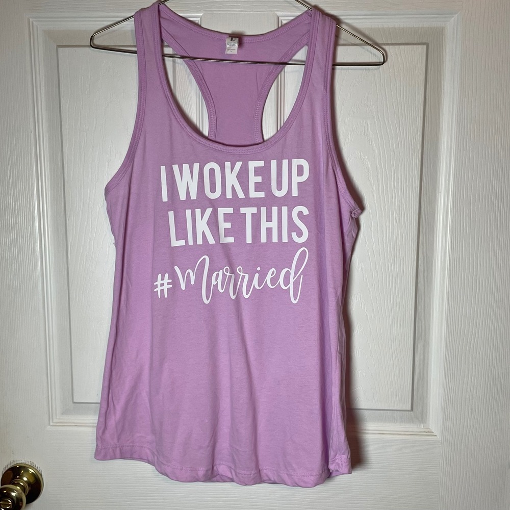 Woke Up Like‎ This Married Tank Top Ideal T Next Level Purple Racerback